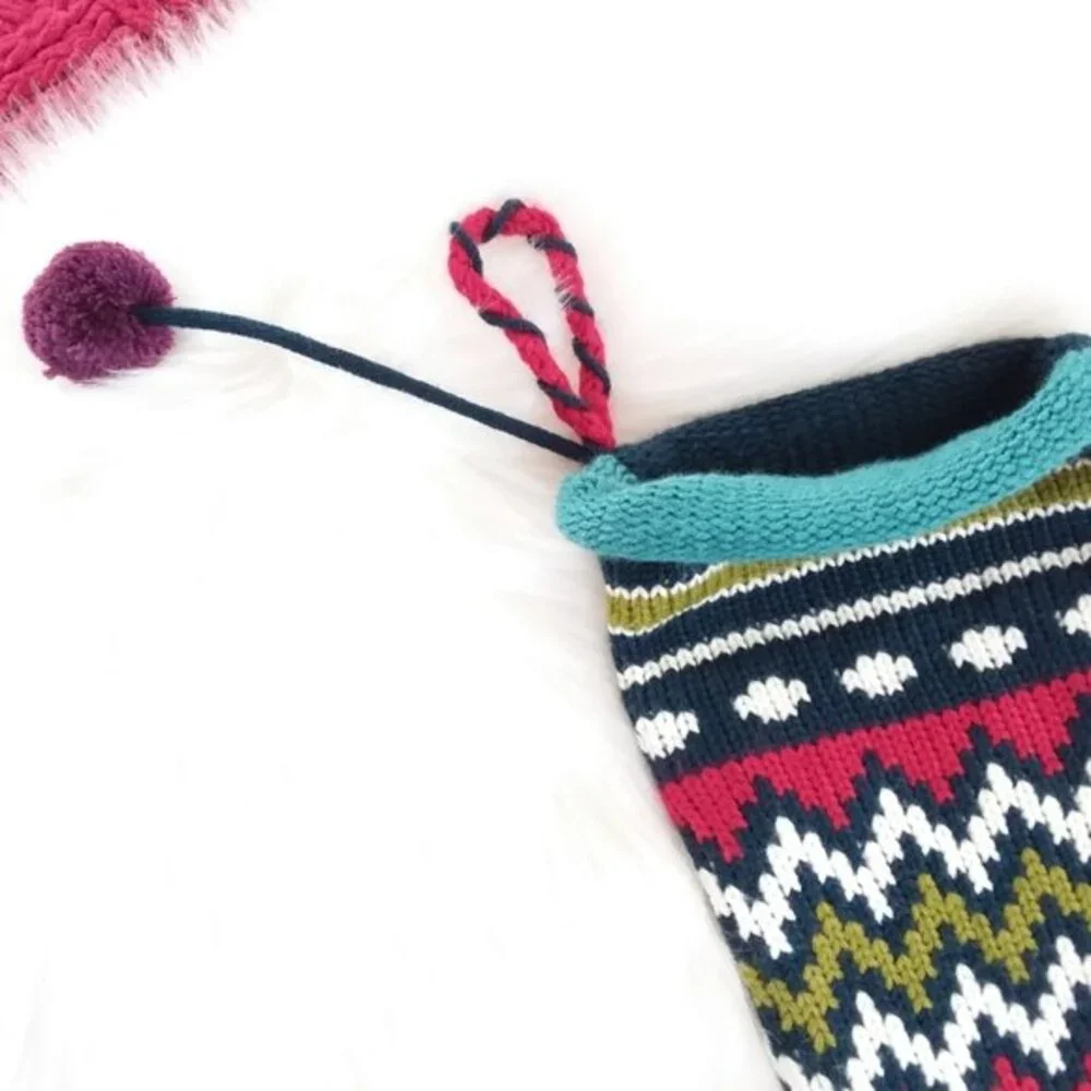 Target Knit Multicolor Pom Pom Holiday Stocking